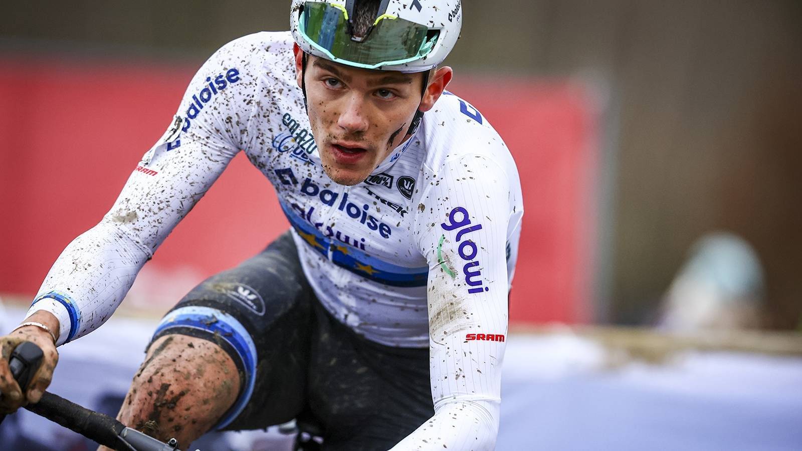 Belgian Thibau Nys pictured in action during the men's elite race of the 'GP Sven Nys' cyclocross cycling event on Wednesday 01 January 2025 in Baal, stage 5/8 in the X2O Badkamers 'Trofee Veldrijden' competition. BELGA PHOTO DAVID PINTENS